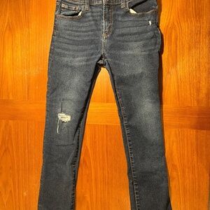 Gap Kids Stretch Skinny Denim Blue Jeans Distressed HUSKY 12